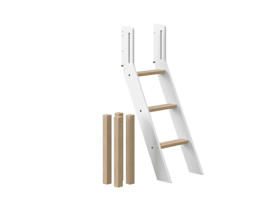 Best FLEXA Nor - Schuine Ladder En Middenstukken Voor Halfhoogslaper White/Oak