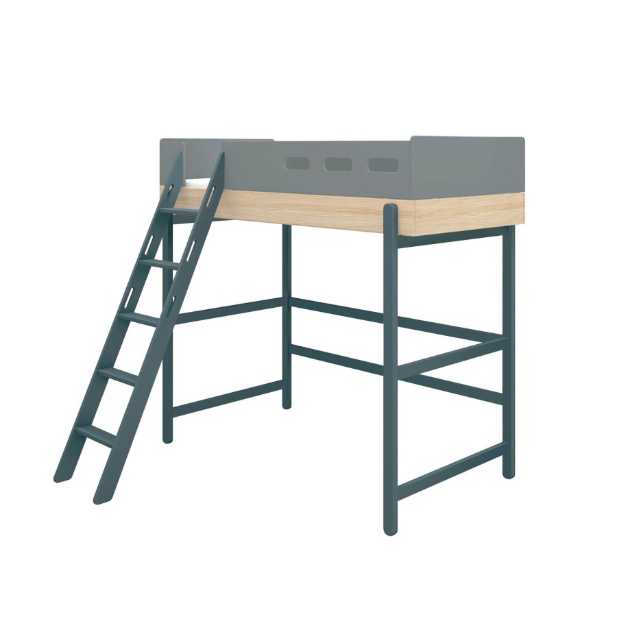 Clearance FLEXA Hoogslaper Met Schuine Ladder Blueberry/Oak