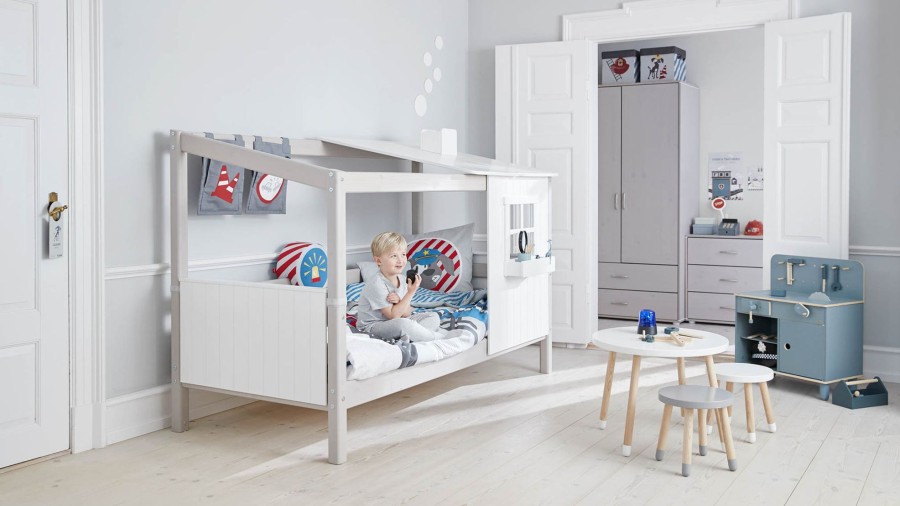 Online FLEXA Eenpersoonsbed M. 1/2 Classic-Huis White/Grey Washed Pine