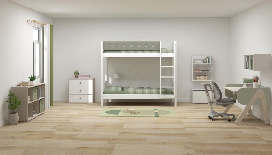 Online FLEXA Stapelbed Met Extra Hoogte White/Natural Green