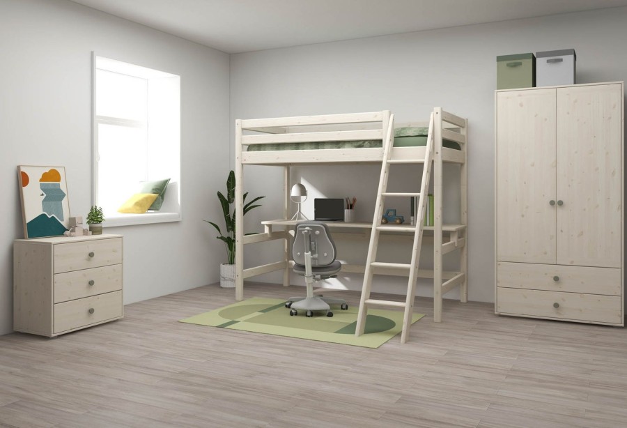 Online FLEXA Hoogslaper Met Casa Module White Washed Pine