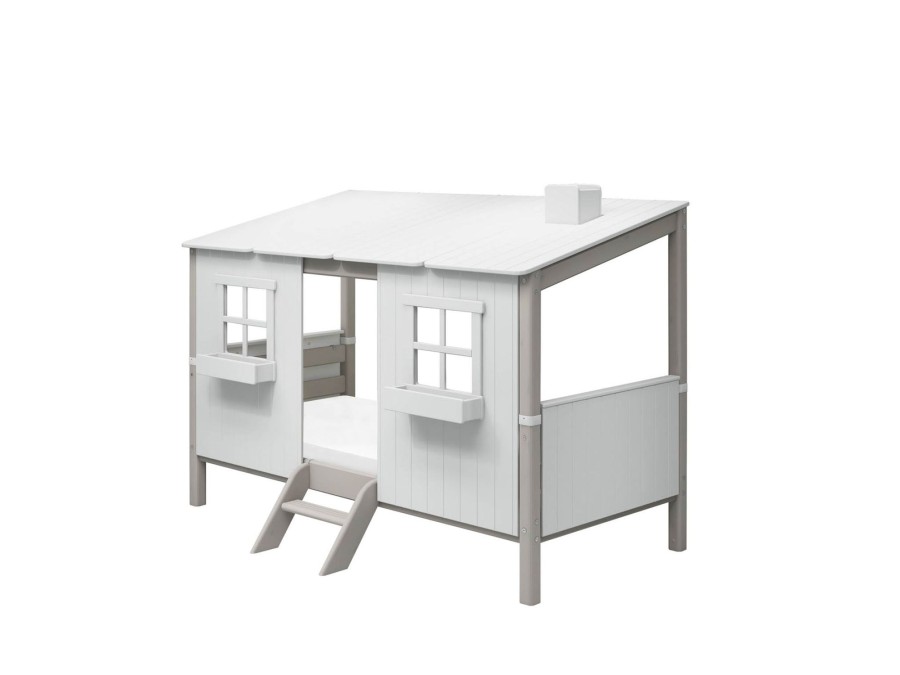 Online FLEXA Eenpersoonsbed Met Classic-Huis White/Grey Washed Pine