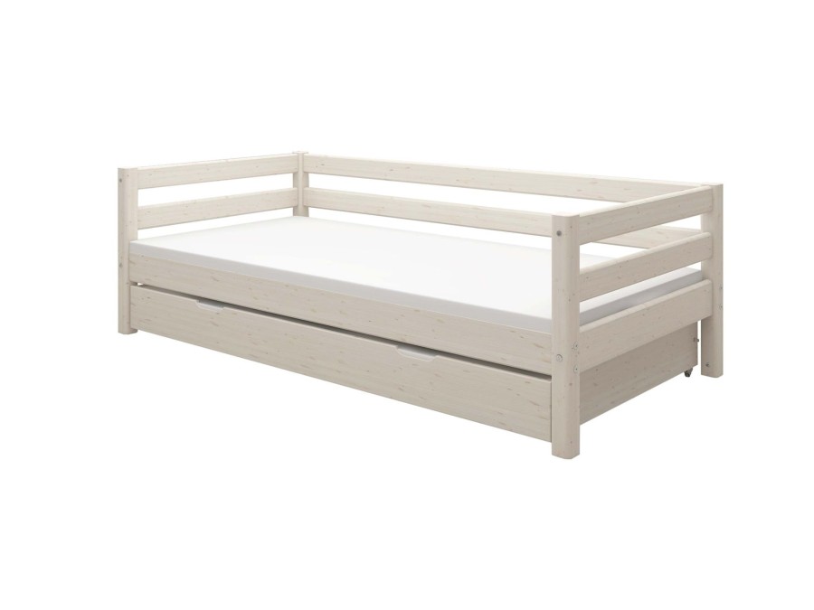 Wholesale FLEXA Eenpersoonsbed Met Uitschuifbaar Bed White Washed Pine