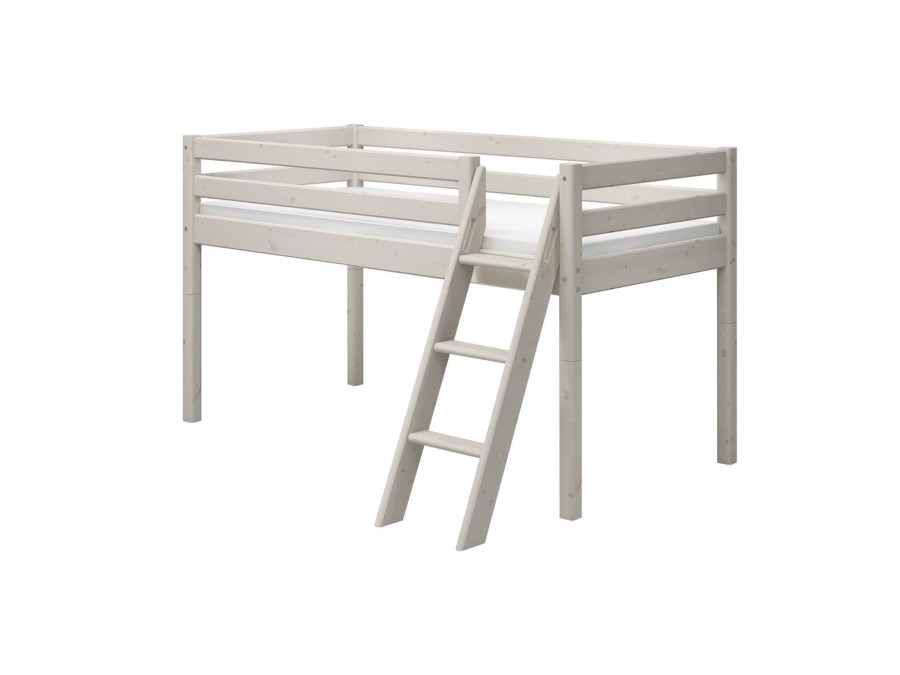 Clearance FLEXA Halfhoogslaper M. Schuine Ladder White Washed Pine