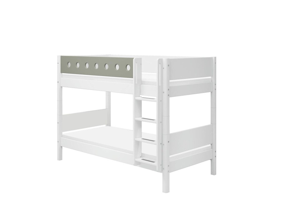 Online FLEXA Stapelbed Met Rechte Ladder White/Natural Green