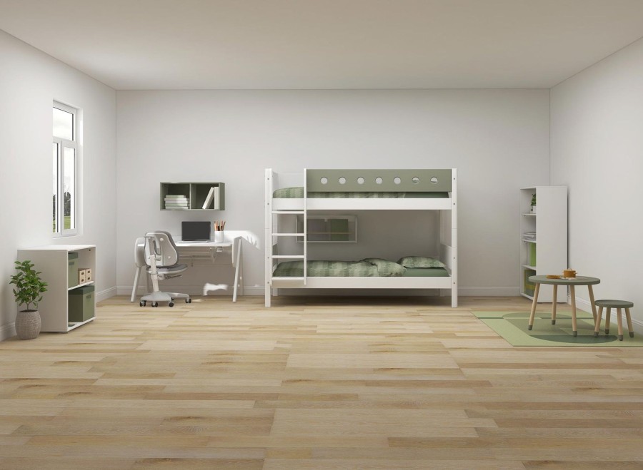 Online FLEXA Stapelbed Met Rechte Ladder White/Natural Green