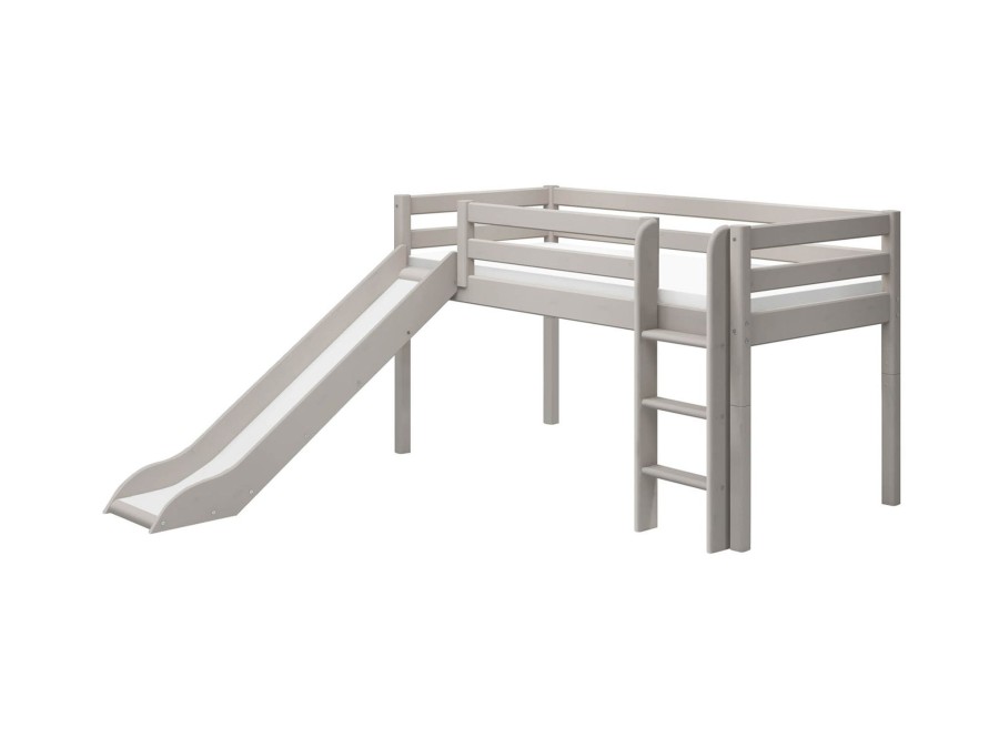 Best FLEXA Halfhoogslaper M. Rechte Ladder En Glijbaan Grey Washed Pine