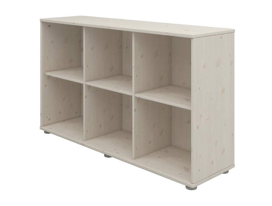 Online FLEXA Boekenkast, 6 Vakken White Washed Pine