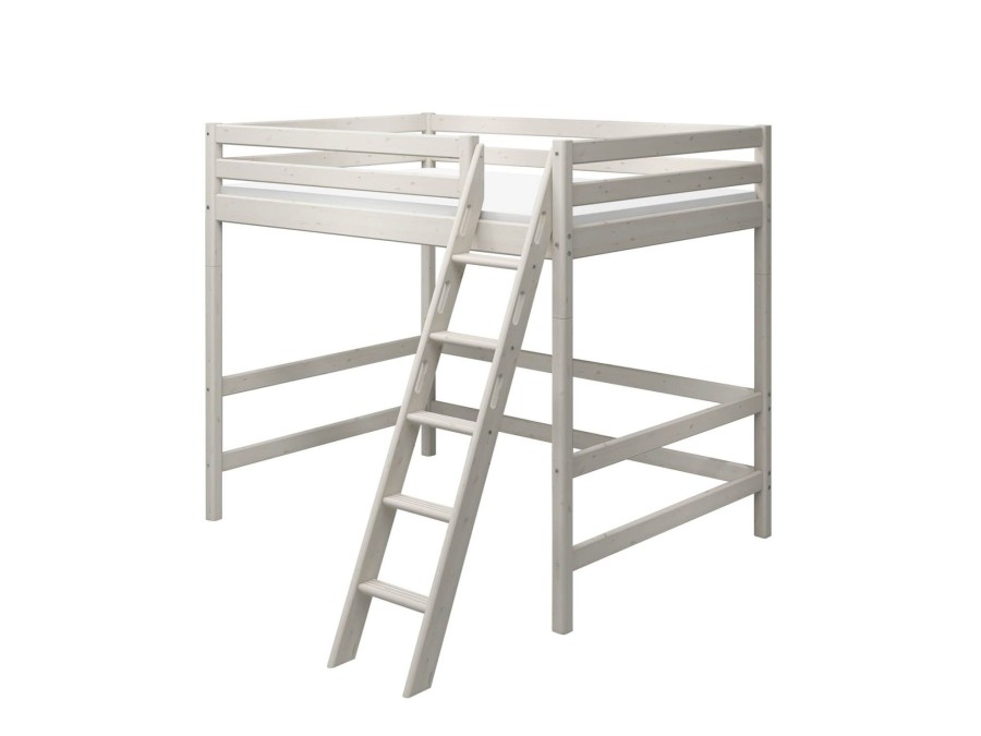 Best FLEXA Hoogslaper Met Schuine Ladder White Washed Pine