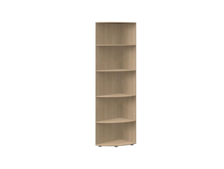 Best FLEXA Hoekboekenkast, 4 Planken Eiken