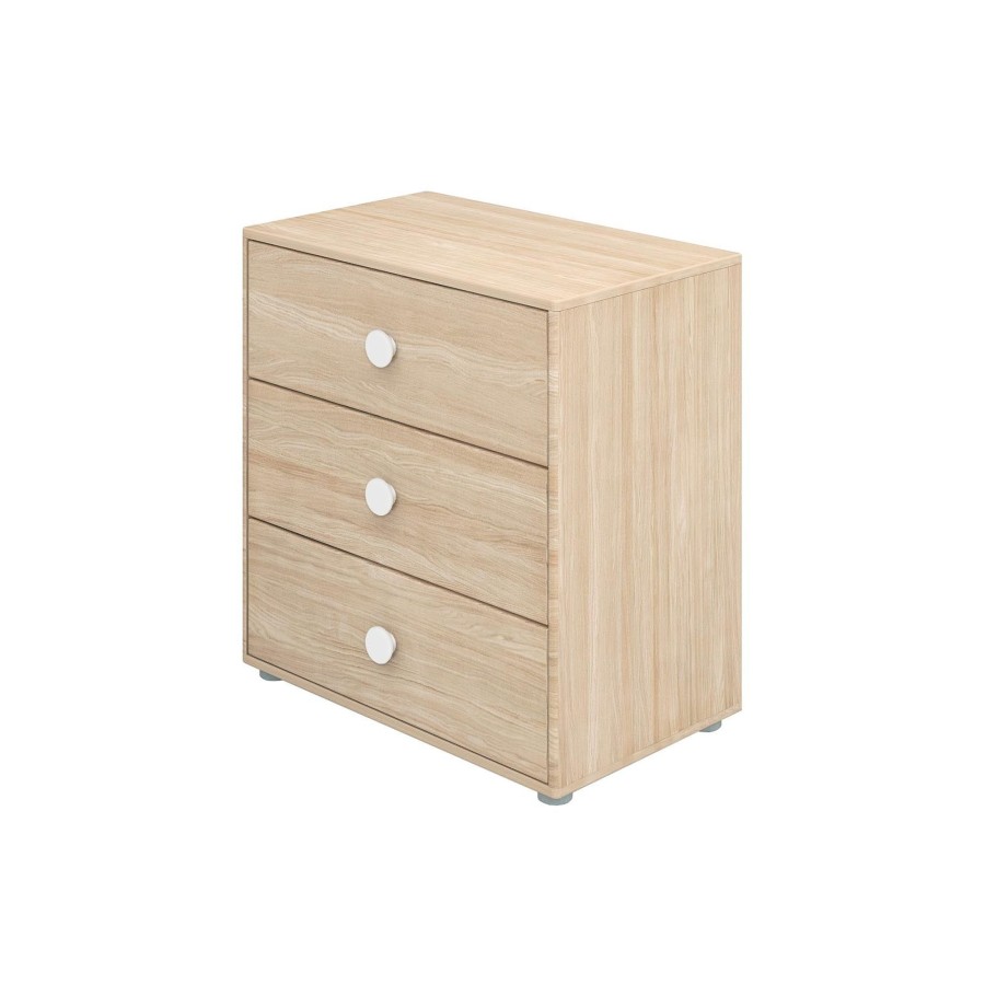 New FLEXA Ladekast Met 3 Laden White/Oak