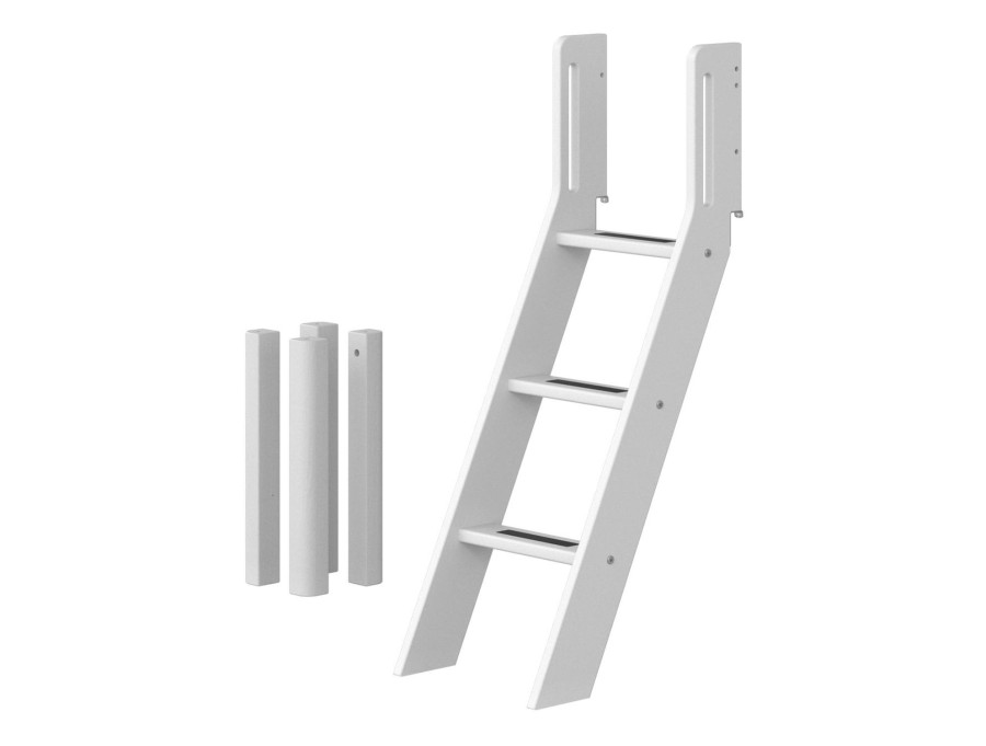 Clearance FLEXA Schuine Ladder En Onderzetpoten Voor Halfhoogslaper White