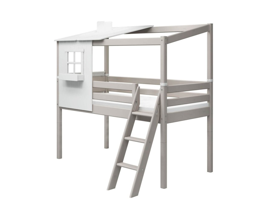 New FLEXA Halfhoogslaper M. 1/2 Classic-Huis White/Grey Washed Pine